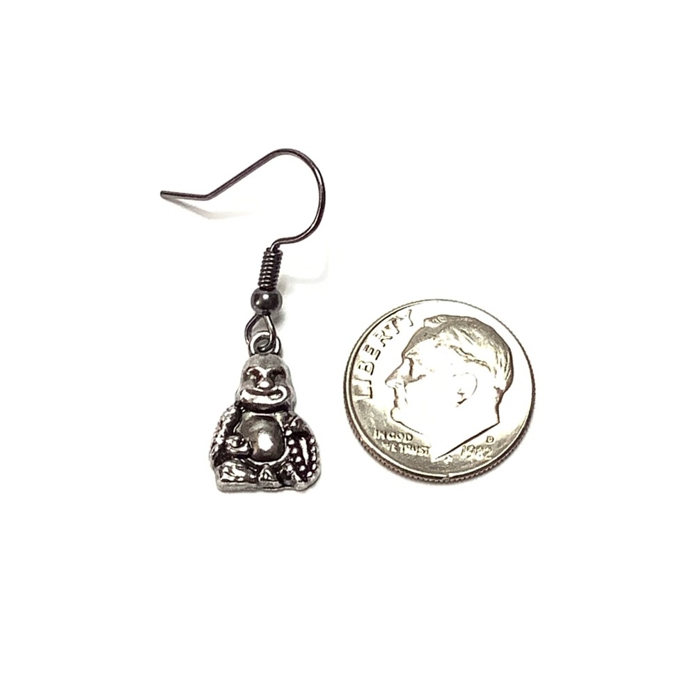 Tiny Buddha Drop Earrings - Picture 4 of 8